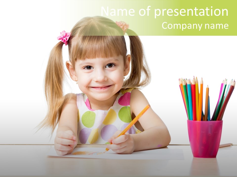 Childhood Preschool Crayon PowerPoint Template