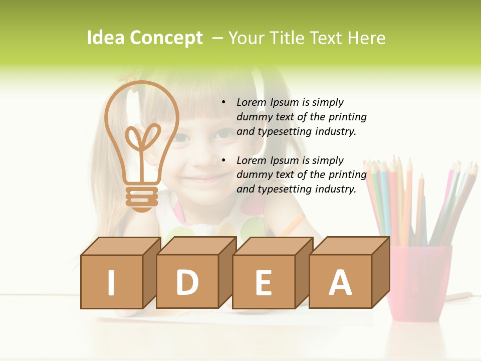 Childhood Preschool Crayon PowerPoint Template