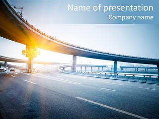 Freeway Drive Highway PowerPoint Template