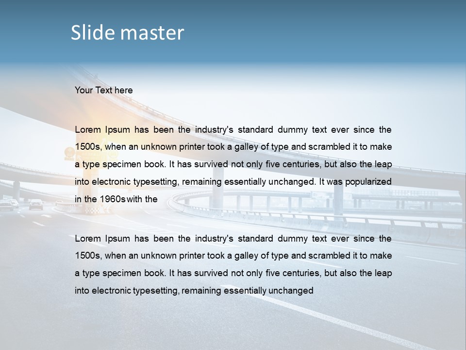 Freeway Drive Highway PowerPoint Template