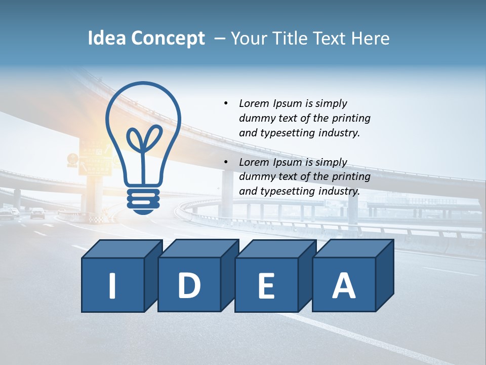 Freeway Drive Highway PowerPoint Template