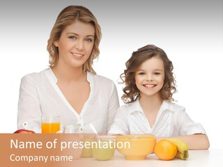 Smiling Daughter Teenager PowerPoint Template