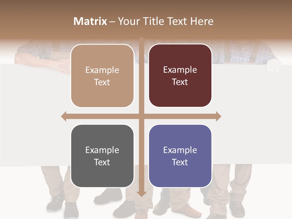 A Group Of Men In Hard Hats Holding A Sign PowerPoint Template