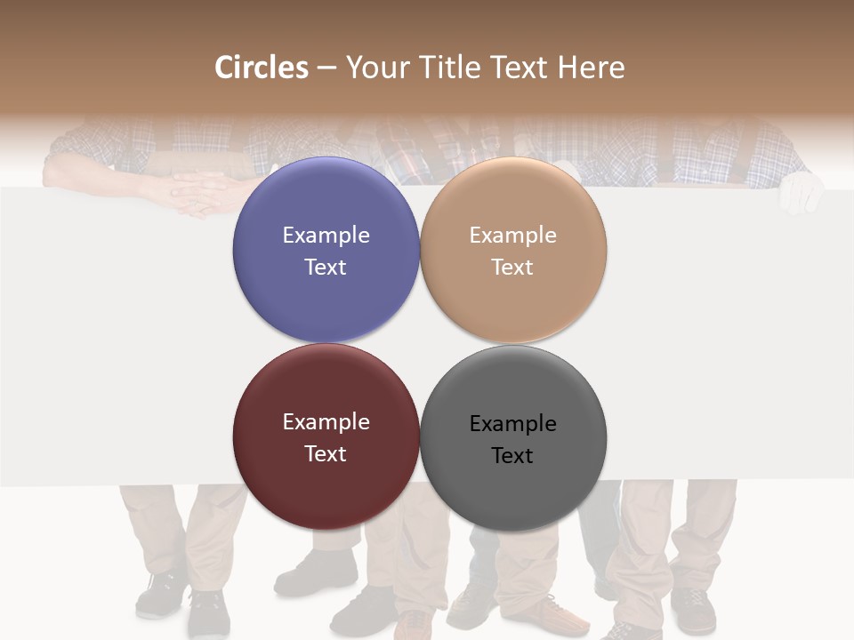 A Group Of Men In Hard Hats Holding A Sign PowerPoint Template