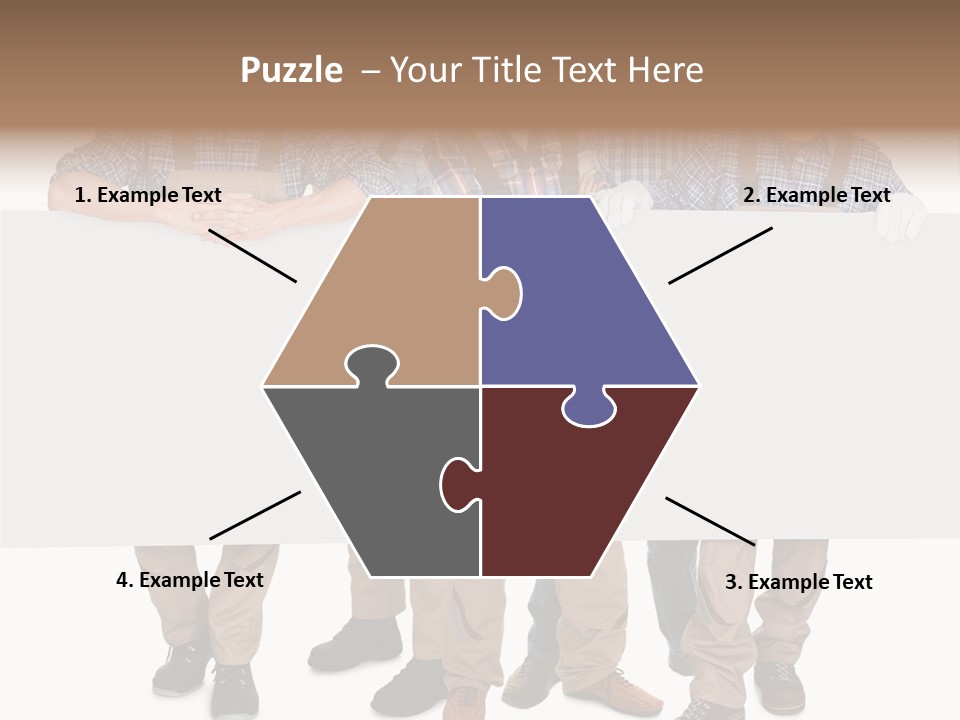 A Group Of Men In Hard Hats Holding A Sign PowerPoint Template