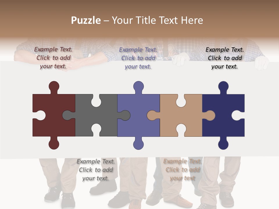 A Group Of Men In Hard Hats Holding A Sign PowerPoint Template