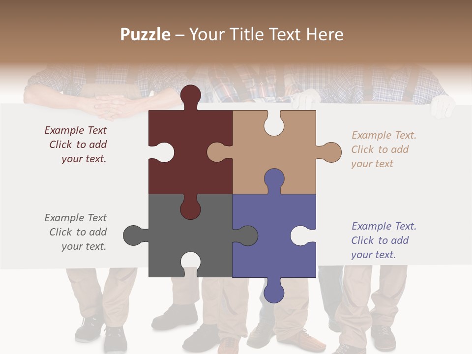 A Group Of Men In Hard Hats Holding A Sign PowerPoint Template