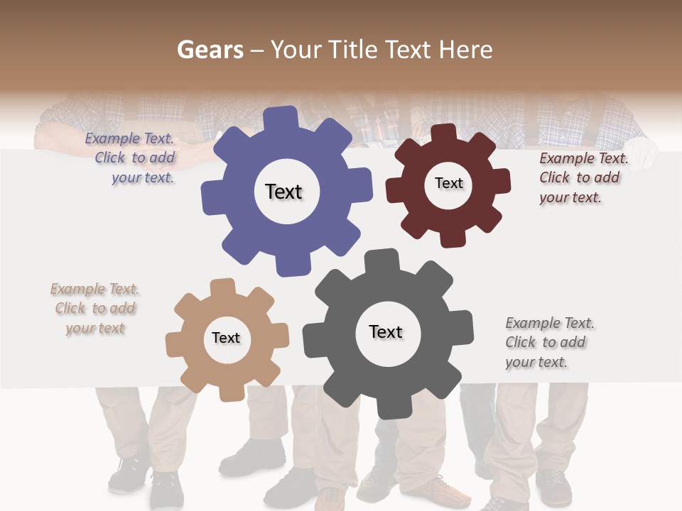 A Group Of Men In Hard Hats Holding A Sign PowerPoint Template