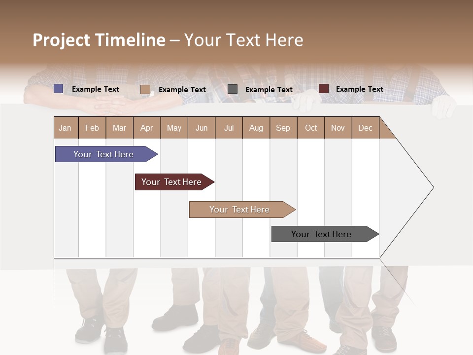 A Group Of Men In Hard Hats Holding A Sign PowerPoint Template