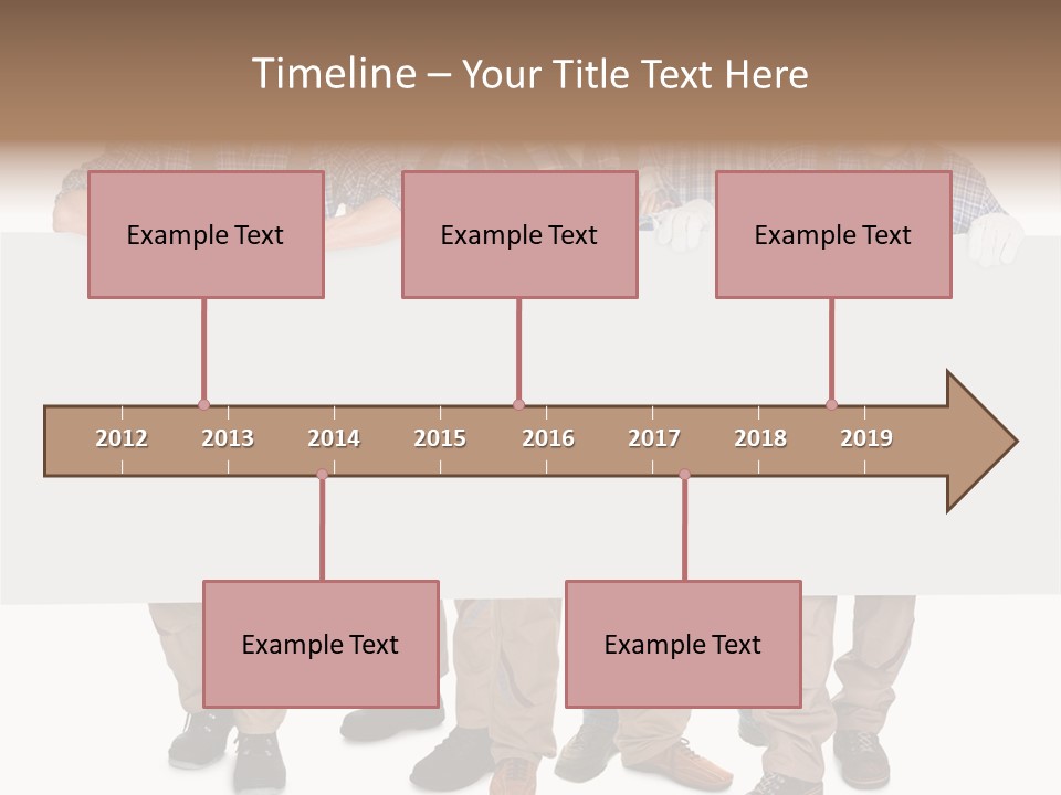 A Group Of Men In Hard Hats Holding A Sign PowerPoint Template