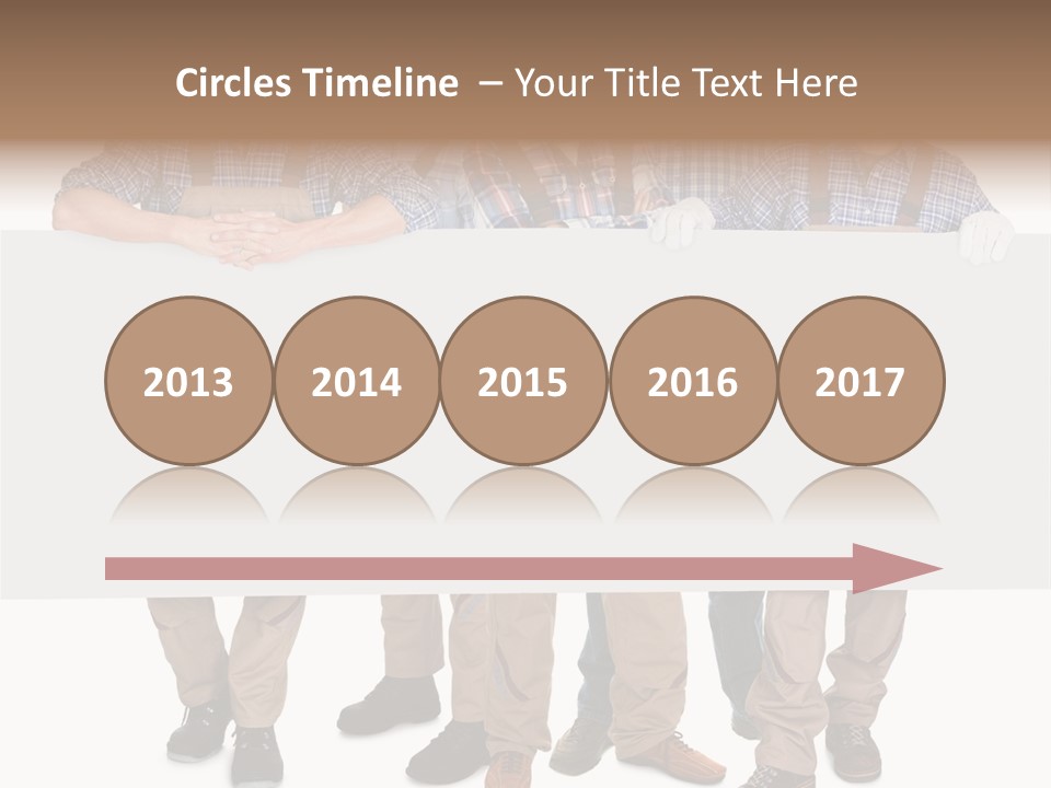 A Group Of Men In Hard Hats Holding A Sign PowerPoint Template