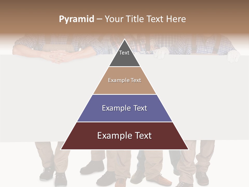 A Group Of Men In Hard Hats Holding A Sign PowerPoint Template