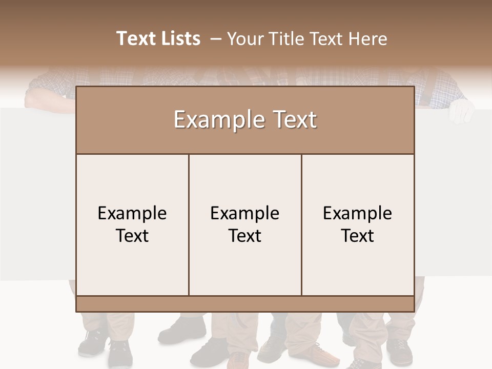 A Group Of Men In Hard Hats Holding A Sign PowerPoint Template