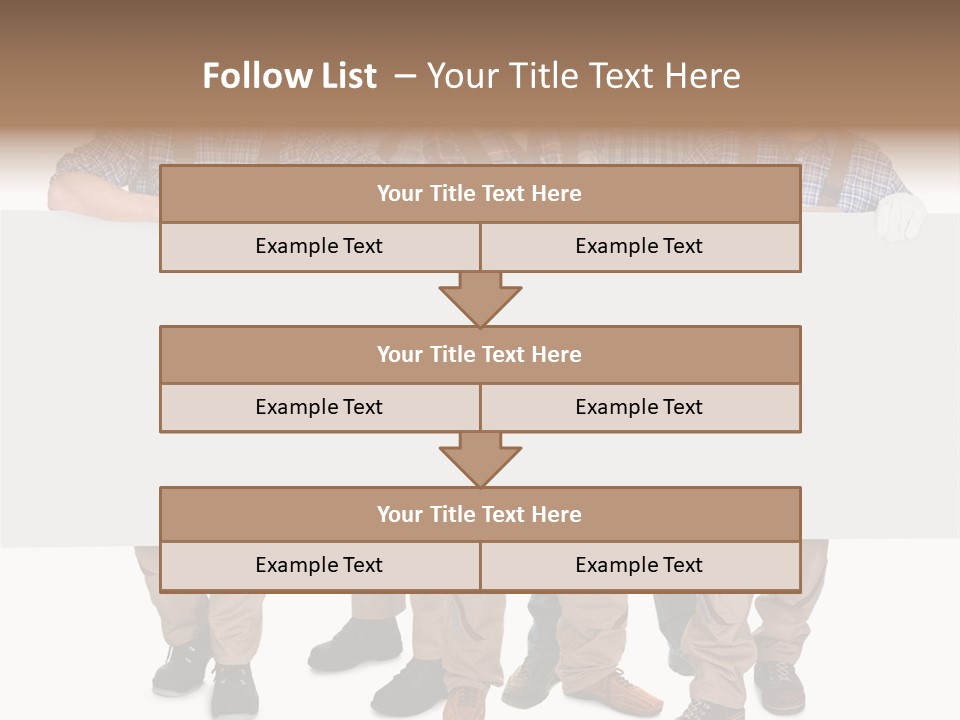 A Group Of Men In Hard Hats Holding A Sign PowerPoint Template