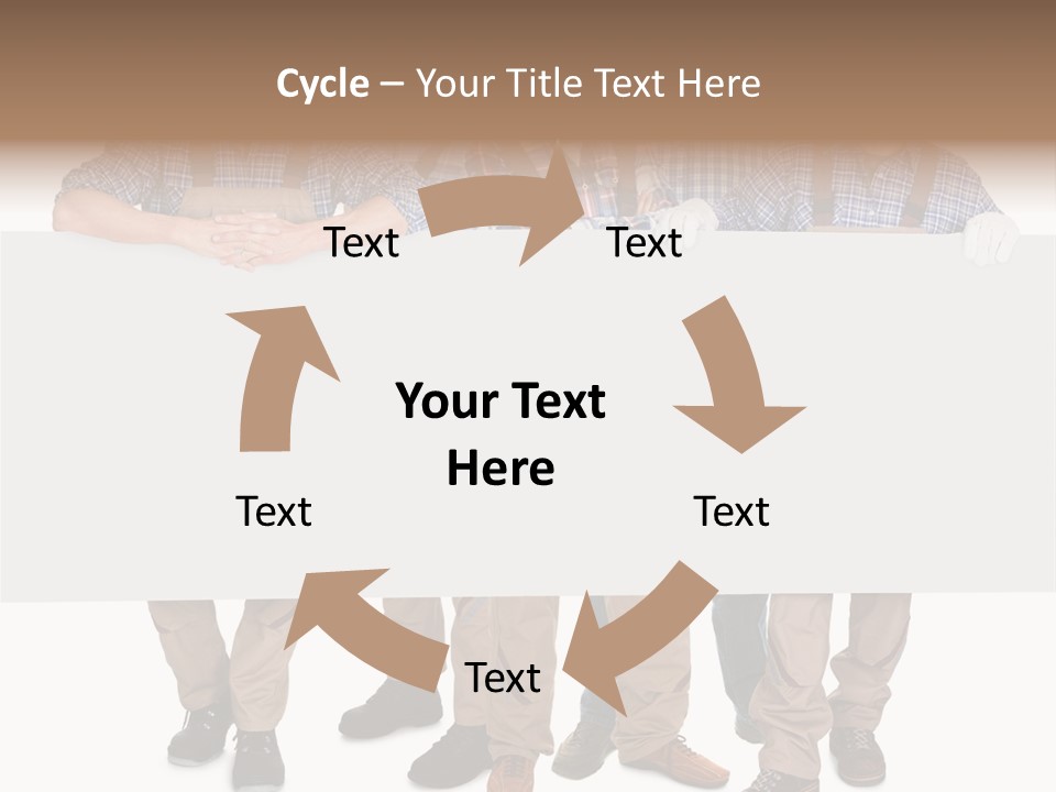 A Group Of Men In Hard Hats Holding A Sign PowerPoint Template