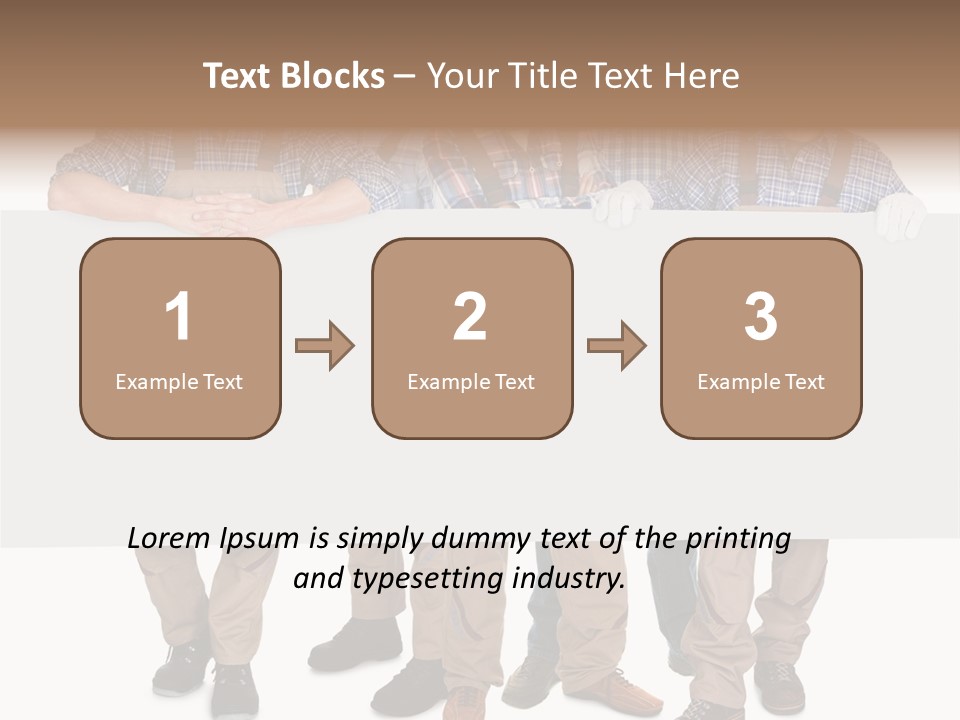 A Group Of Men In Hard Hats Holding A Sign PowerPoint Template