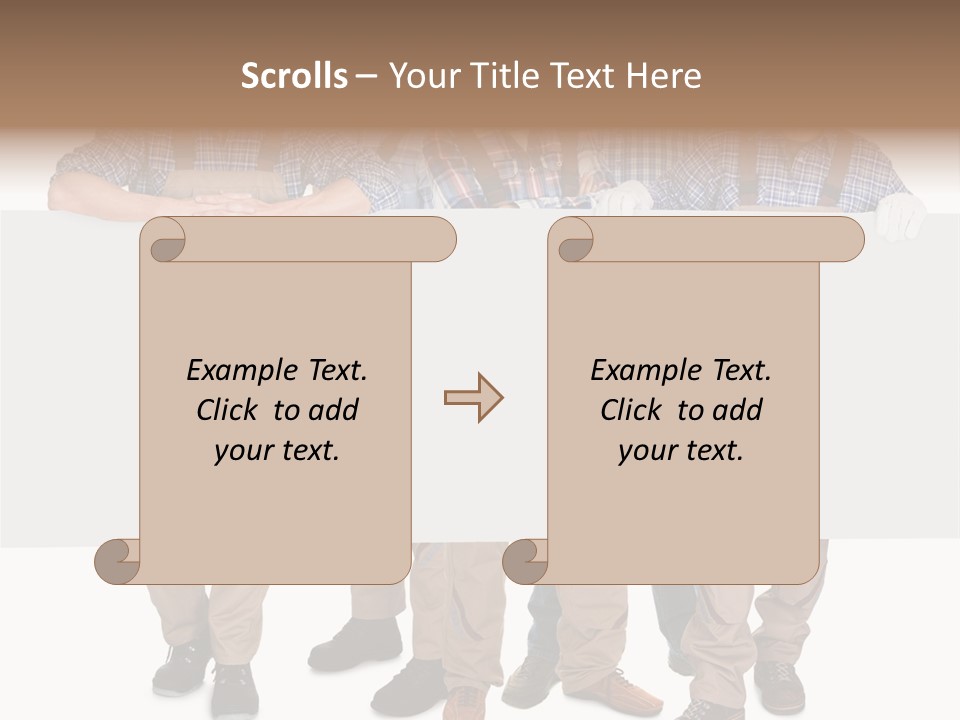 A Group Of Men In Hard Hats Holding A Sign PowerPoint Template