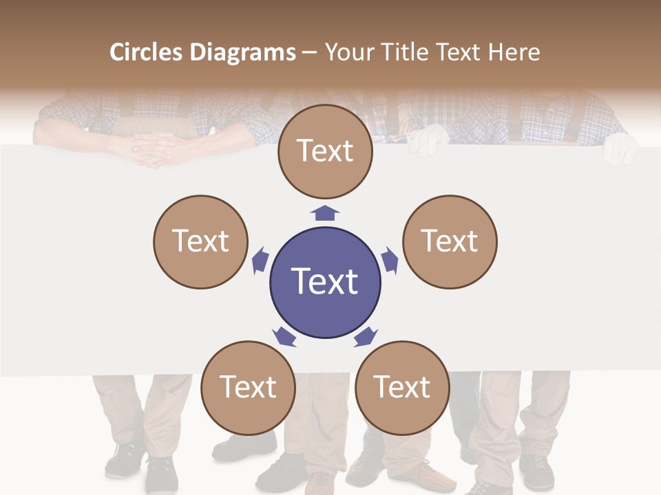 A Group Of Men In Hard Hats Holding A Sign PowerPoint Template