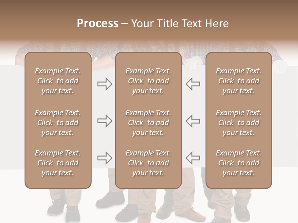 A Group Of Men In Hard Hats Holding A Sign PowerPoint Template