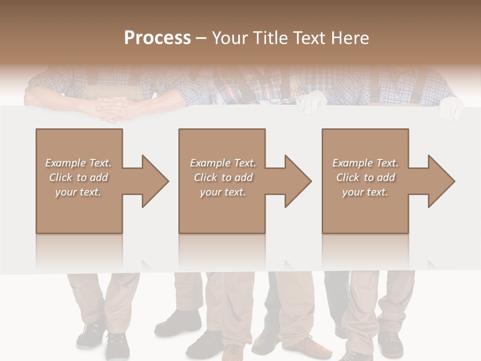 A Group Of Men In Hard Hats Holding A Sign PowerPoint Template