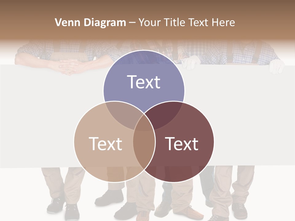 A Group Of Men In Hard Hats Holding A Sign PowerPoint Template