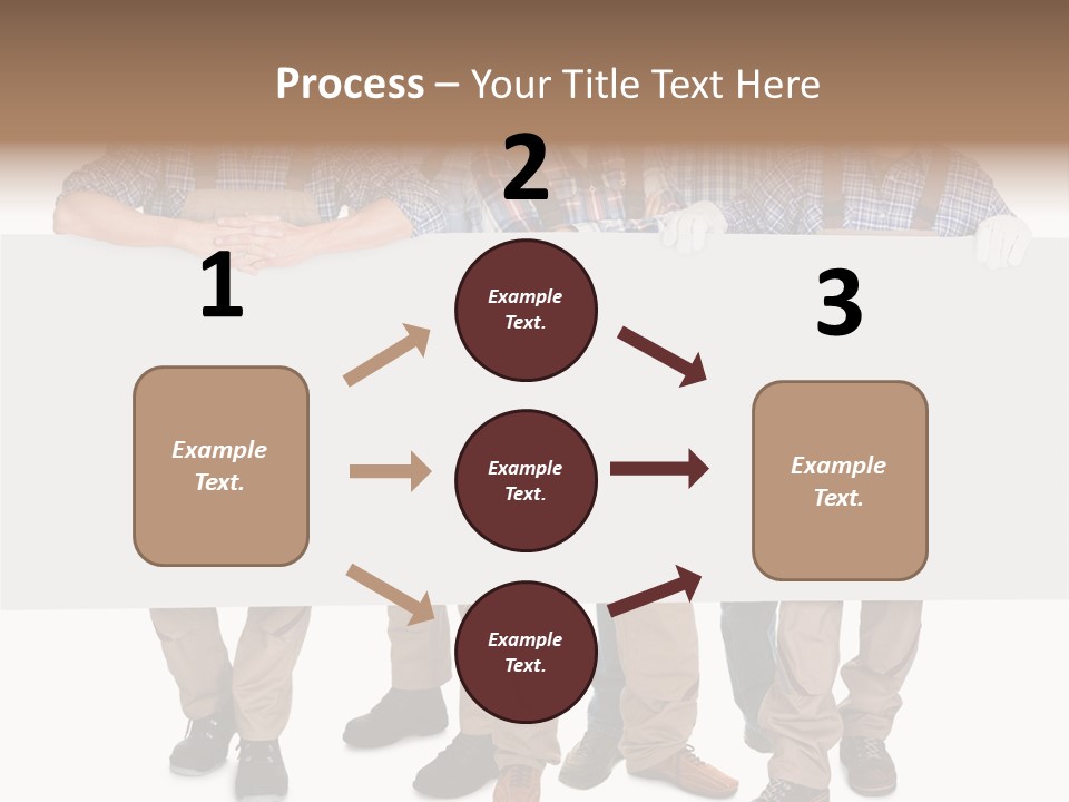 A Group Of Men In Hard Hats Holding A Sign PowerPoint Template