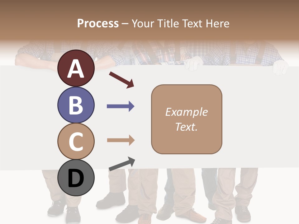 A Group Of Men In Hard Hats Holding A Sign PowerPoint Template