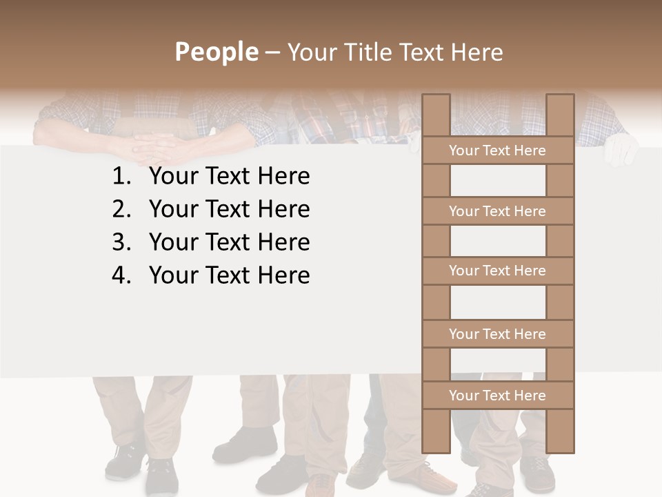 A Group Of Men In Hard Hats Holding A Sign PowerPoint Template