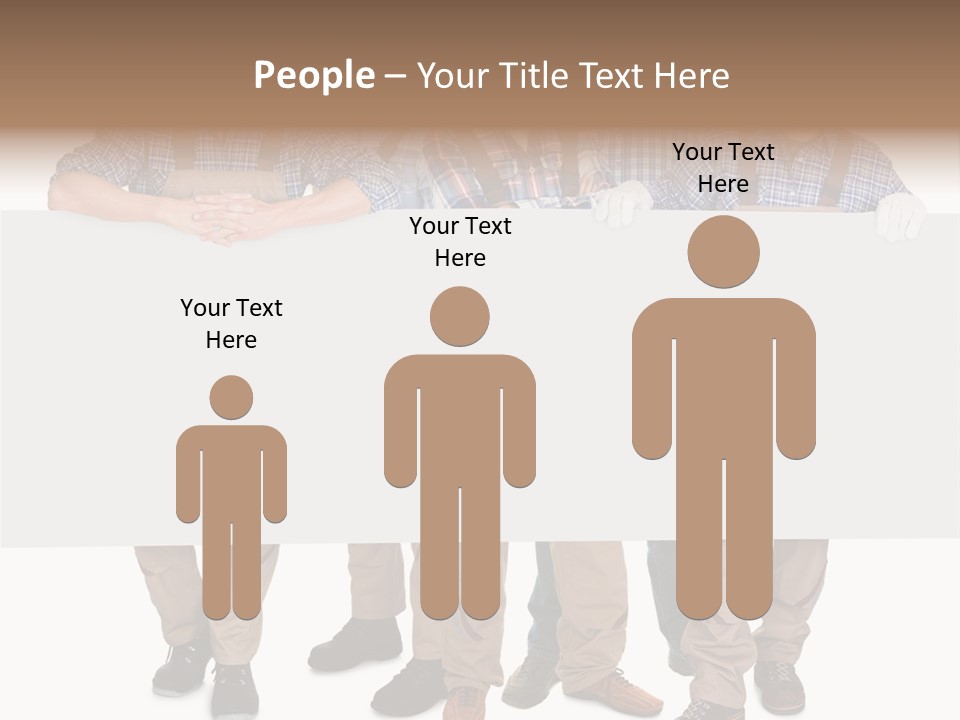 A Group Of Men In Hard Hats Holding A Sign PowerPoint Template