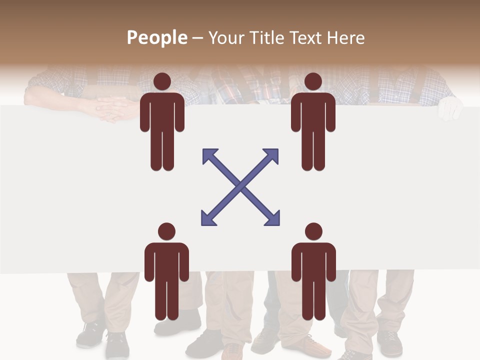 A Group Of Men In Hard Hats Holding A Sign PowerPoint Template
