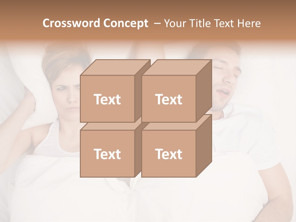 Female Snorer Upset PowerPoint Template