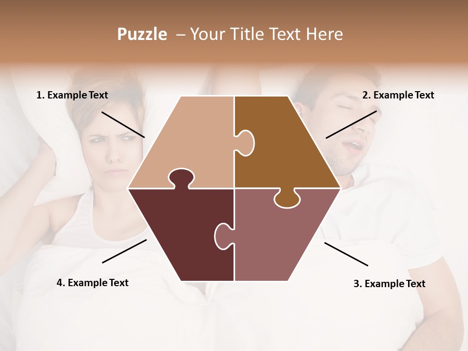 Female Snorer Upset PowerPoint Template