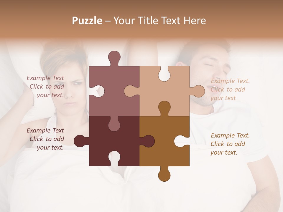 Female Snorer Upset PowerPoint Template