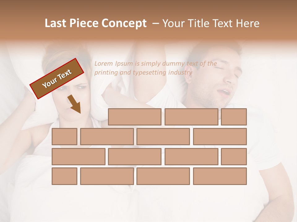 Female Snorer Upset PowerPoint Template