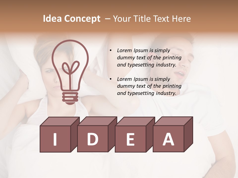 Female Snorer Upset PowerPoint Template