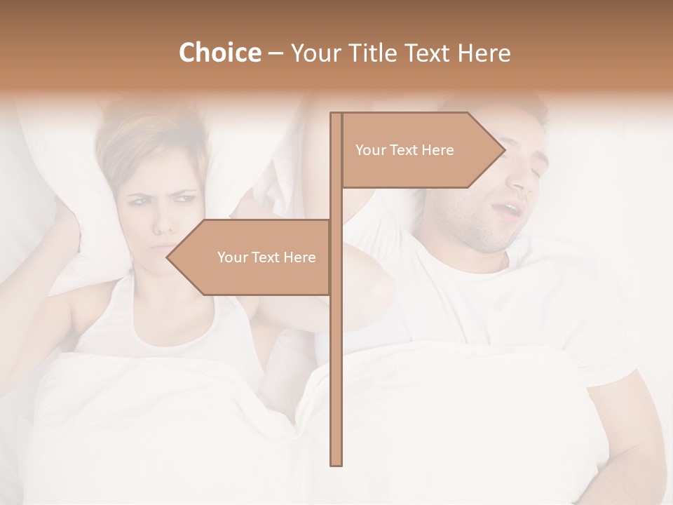 Female Snorer Upset PowerPoint Template