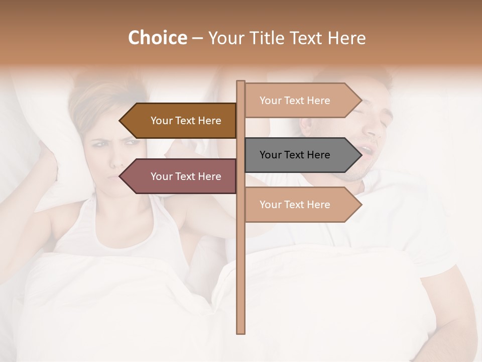 Female Snorer Upset PowerPoint Template