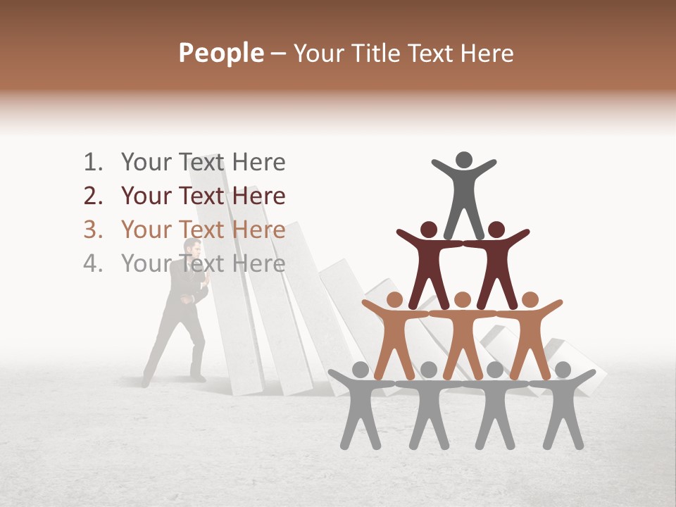 Men Columns White PowerPoint Template