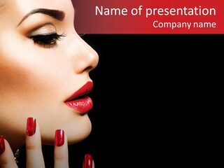 Portrait Brunette Beautiful PowerPoint Template