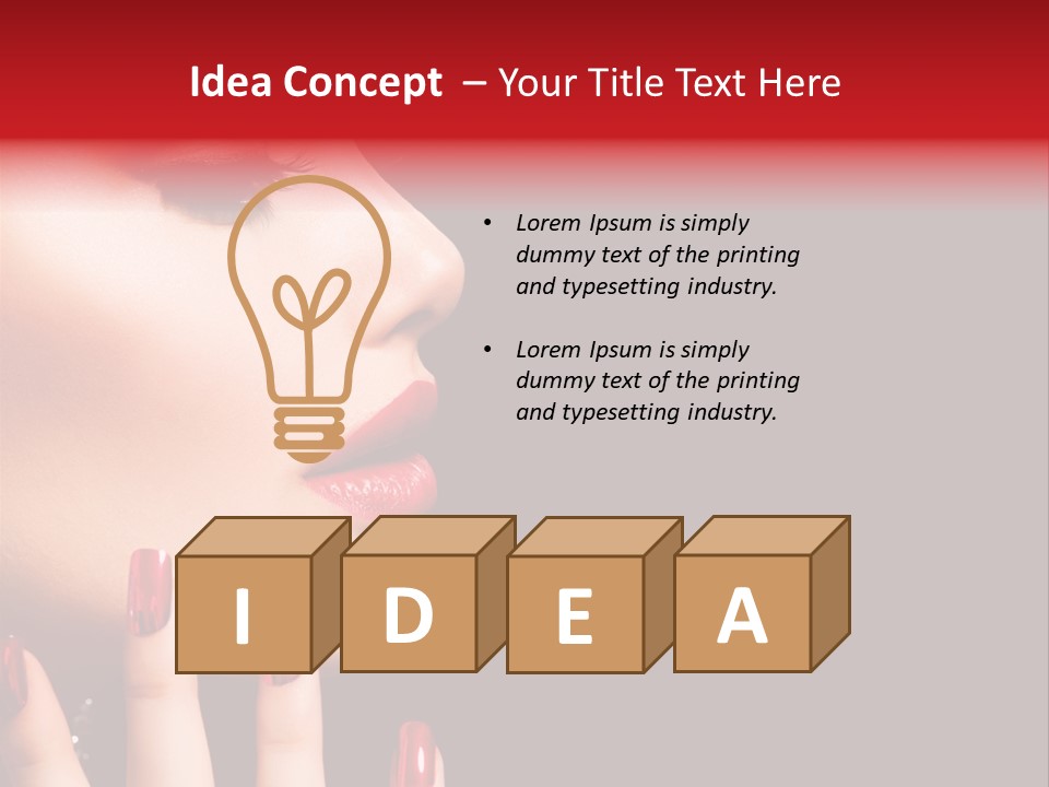 Portrait Brunette Beautiful PowerPoint Template