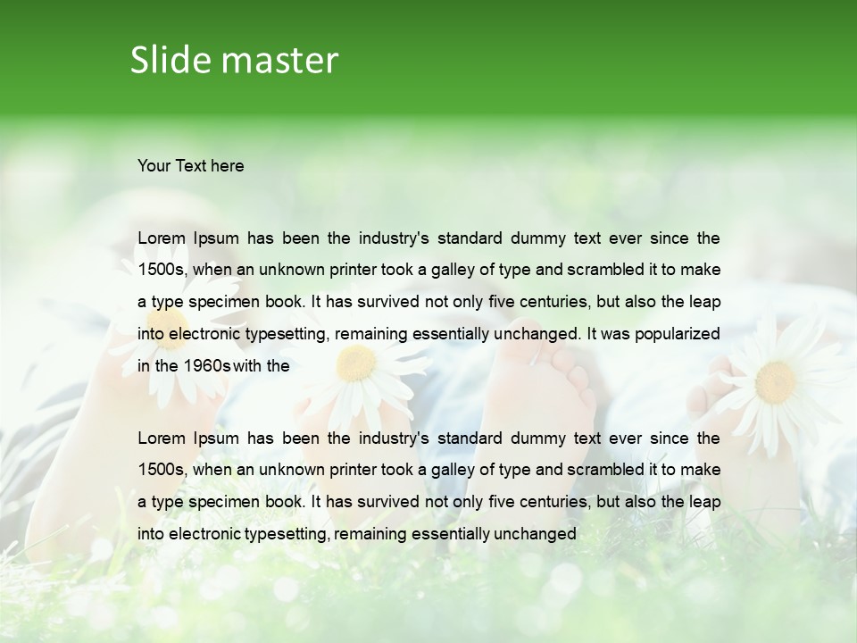 Outside Park Caucasian PowerPoint Template