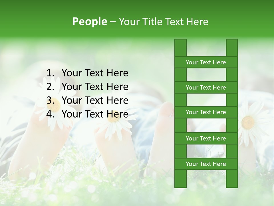 Outside Park Caucasian PowerPoint Template