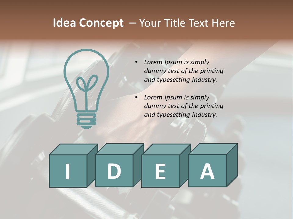 A Person Holding A Pair Of Dumbbells In Their Hand PowerPoint Template