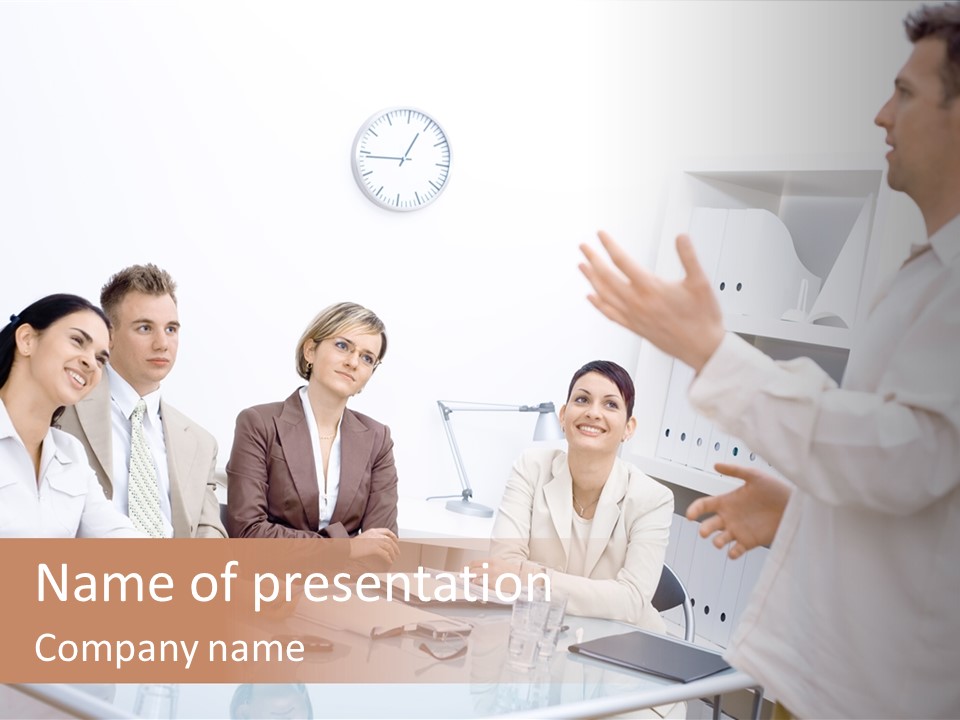 Businesswoman Colleagues Brainstorming PowerPoint Template