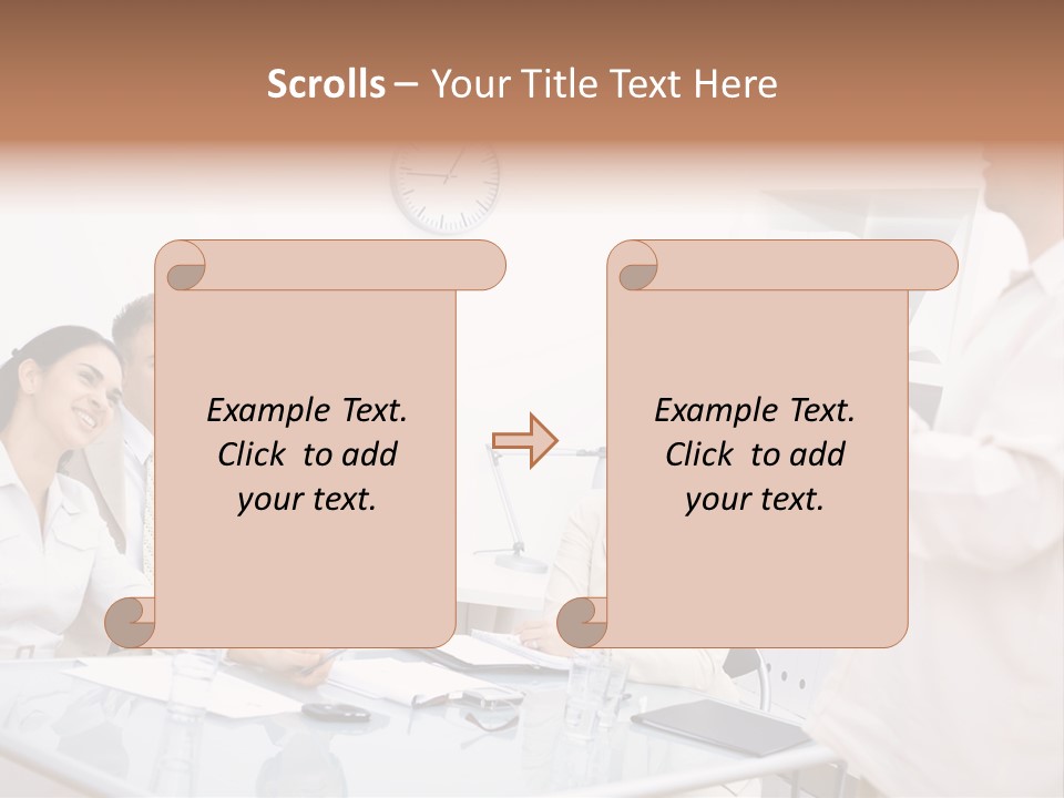 Businesswoman Colleagues Brainstorming PowerPoint Template