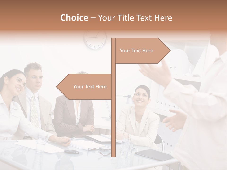 Businesswoman Colleagues Brainstorming PowerPoint Template