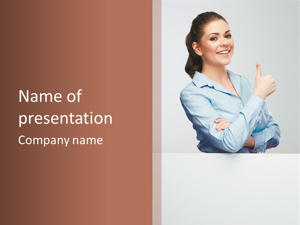 Brunette Thumb Paper PowerPoint Template