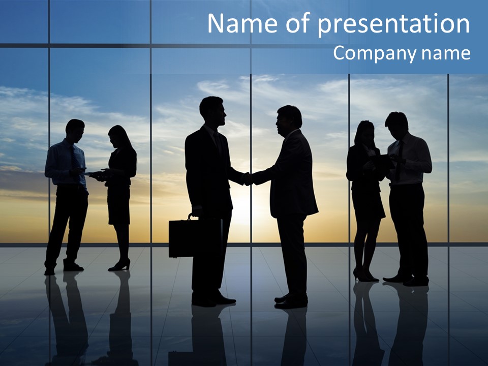 Handshake Office Worker Trading PowerPoint Template