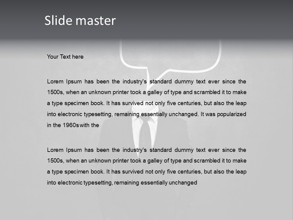 Businessman Horizontal Isolated PowerPoint Template