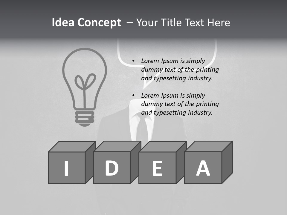 Businessman Horizontal Isolated PowerPoint Template